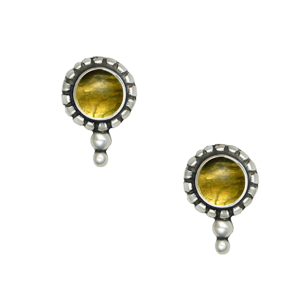 Sterling Silver Little Citrine Post Stud Earrings